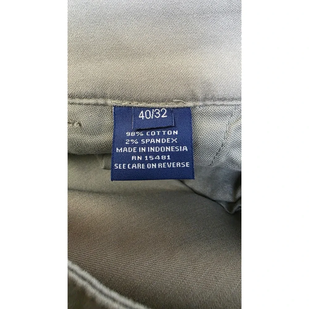 Oxford Golf Pants Mens 40x32 Grey Flat Front Chino Stretch Trousers Slacks NWT